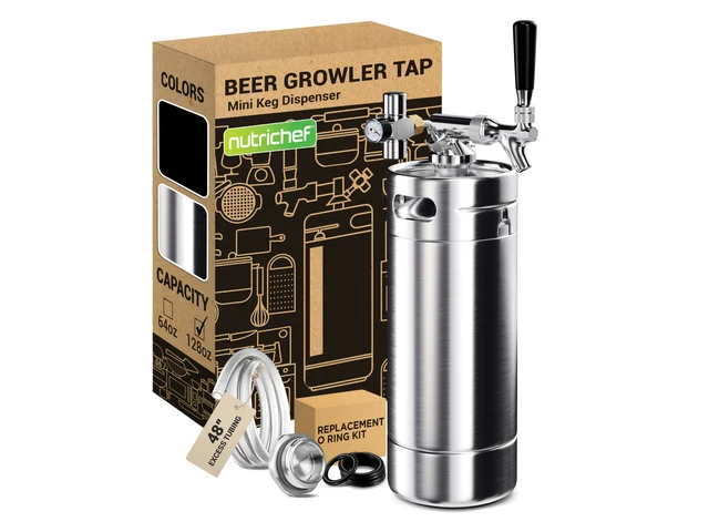 NutriChef 128 oz Pressurized Homebrew Mini Keg (PKBRTP100)
